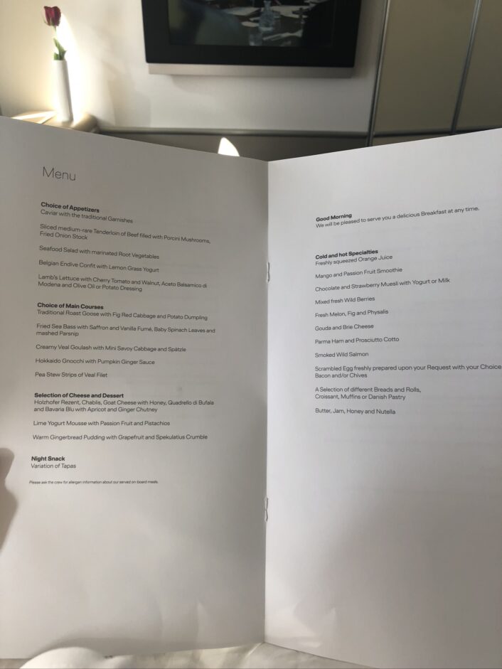 Lufthansa 1. class Billund-Buenos Aires
